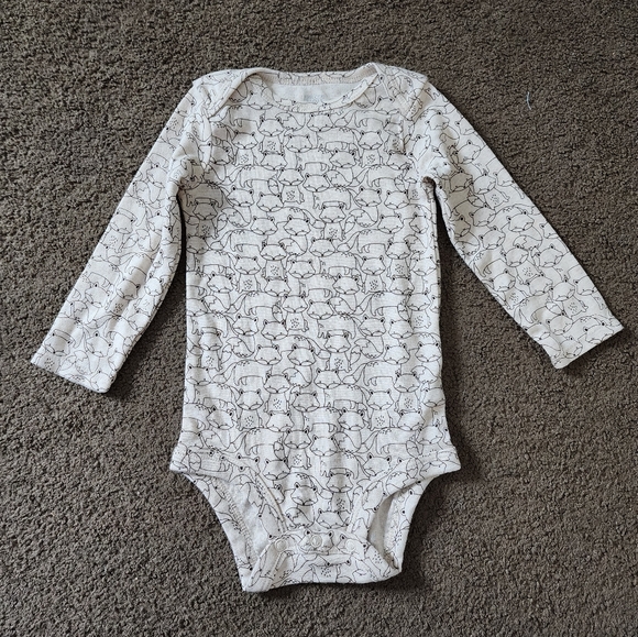 Cream Fox L/S Onesie, Kid's 12M - Picture 4 of 5